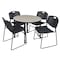 Regency Tables > Height Adjustable > Round Mobile Table & Chair Sets, 36 W, 36 L, 23-34 H, Maple TB36RNDPLAPCBK44BK - alternate 1